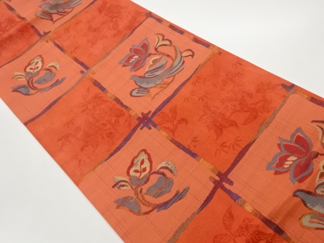 JAPANESE FUKURO OBI / WOVEN FLOWER ARABESQUE